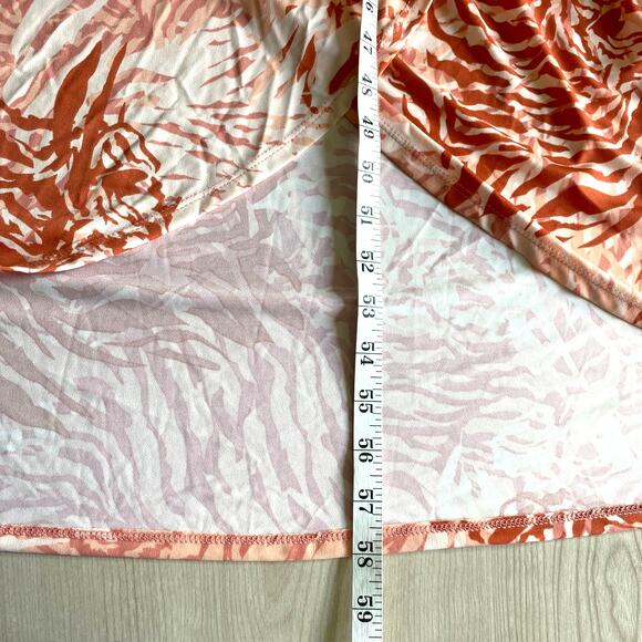 Rachel Roy Crossover Flutter Sleeve Maxi Dress Women 1X Abstract Print Guava NWT - Picture 11 of 12